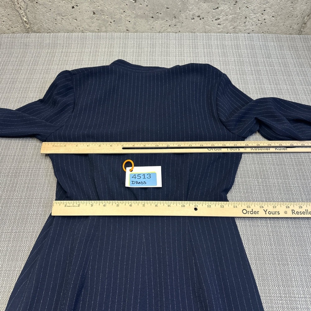 MM‎ LaFleur Navy Faux Wrap Dress size 4 Minimalist Quiet Luxury Career Midi - Picture 8 of 11